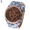 Women's Leopard Faux Leather Strap Charm Roman Numerals Quartz Wrist Watch