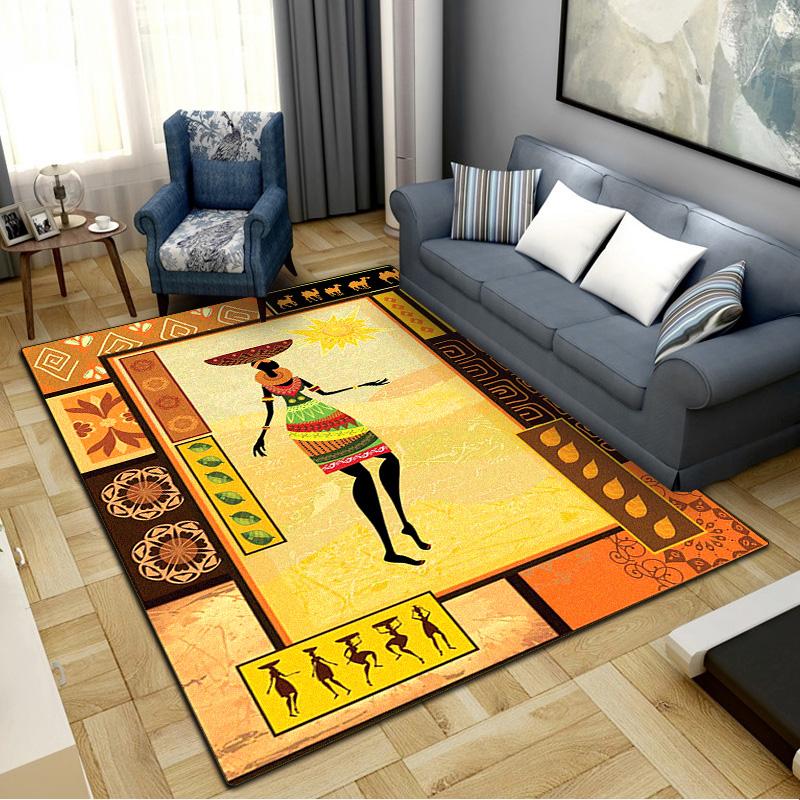 African Woman Carpet Rug for Living Room Bedroom Home Sofa Decoration,Kids play Non-slip Floor Mat
