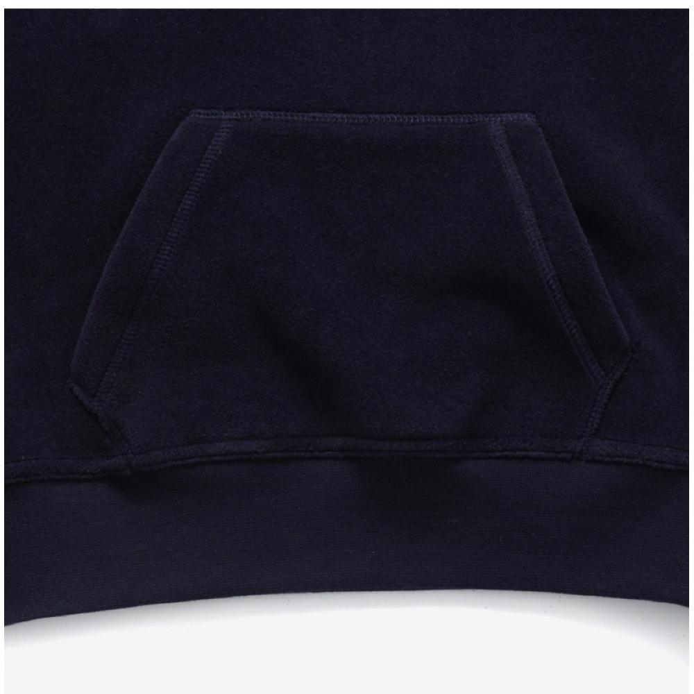 Sporty Rich Ho741na Navy White Serif Serif Logo Hoodie Polar Fleece Women S Hoodie