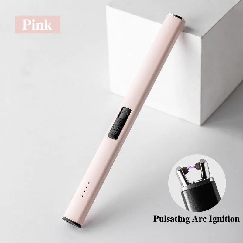 Electric Pulse Arc Lighter  Windproof Safety Lock Battery Display Outdoor BBQ Kitchen Igniter USB Lighter Smoking Accessories