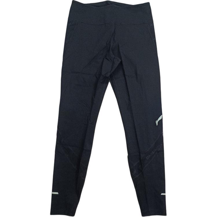 Li-Ning Comfortable Casual Simple Brand Logo High Waist Slim Fit Breathable Sports Long Pants Women Bottoms Black AULS046-2