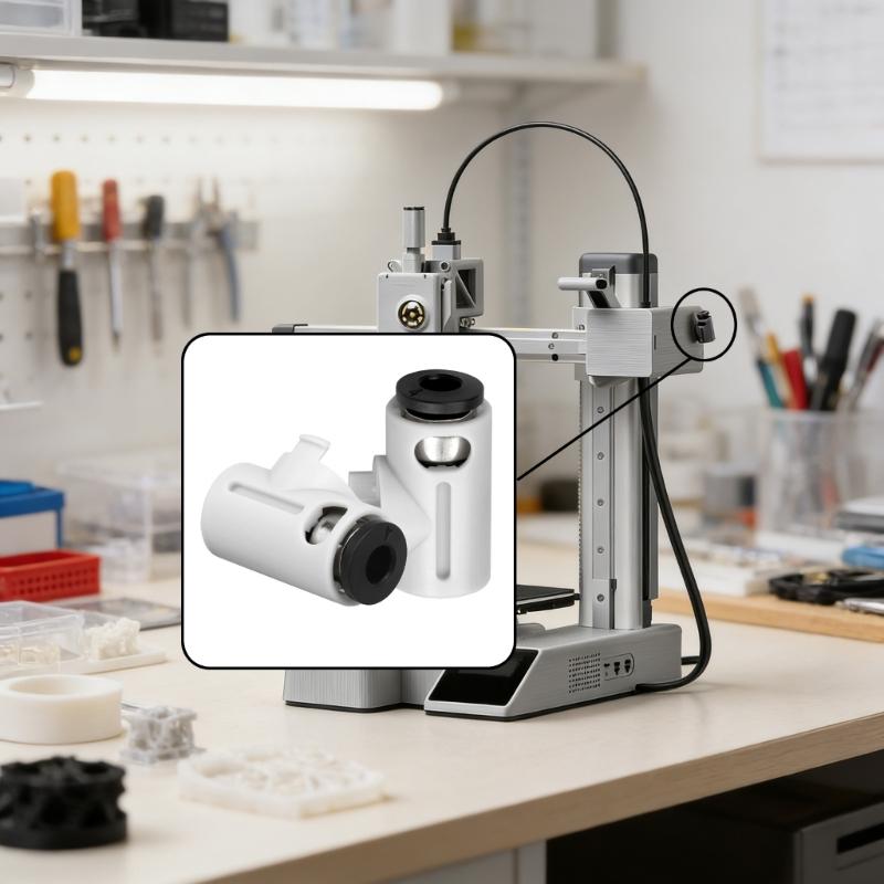 2PCS PTFE Filaments Inlet Adapter Feed Tube Connectors For A1mini 3D Printer Featuring Smooth Ceramic Guide Bearing Rings