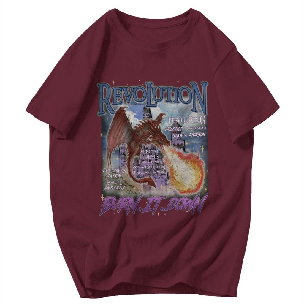 Men T Shirt Iron Flame Fourth Wing Vintage Idea Y2K Graphic Short Sleeve Unisex Clothes T Shirts