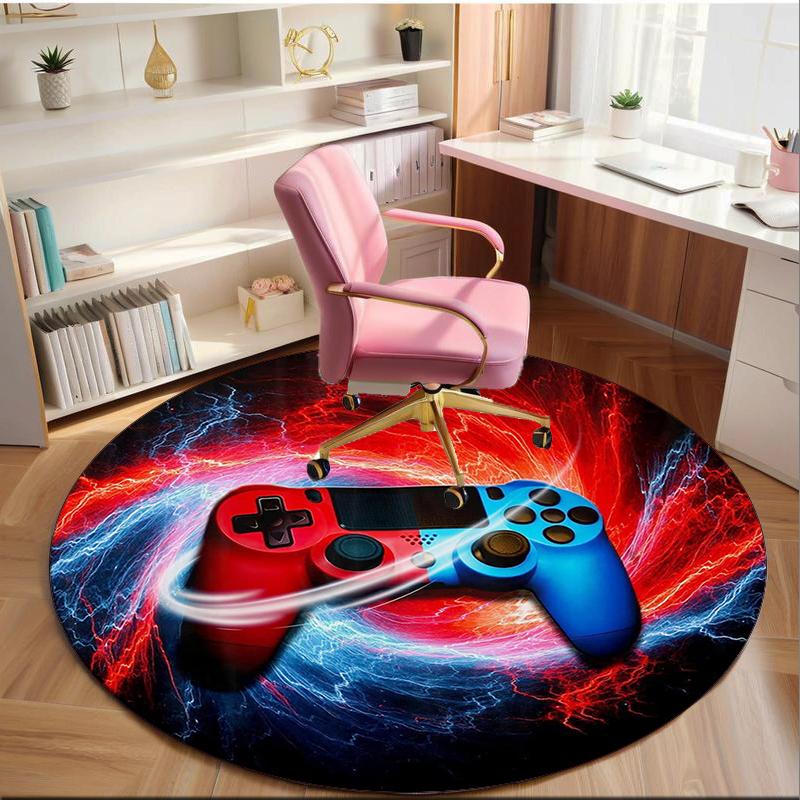 Energetic Gaming Controller round carpet Chair cushion Round Entryway Rug, Soft Round Rugs for Living Room, Bedroom, Circle Carpet decor gifts