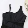 Women's Fashion Splicing  Mesh Spaghetti Straps  Bikini Swimsuit With Slanted Shoulder
