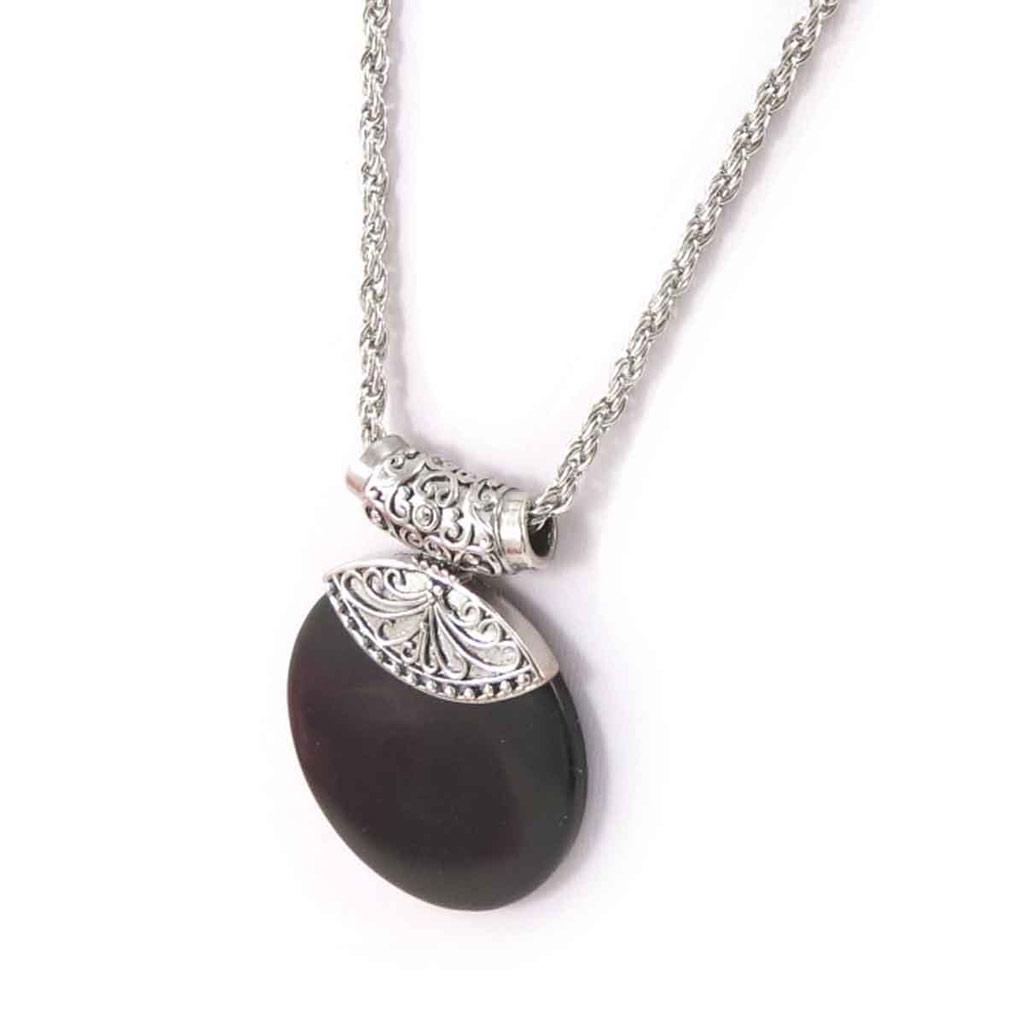 Les Trésors De Lily [J8071] - Silver-black 'Kilimanjaro' Necklace (wood)