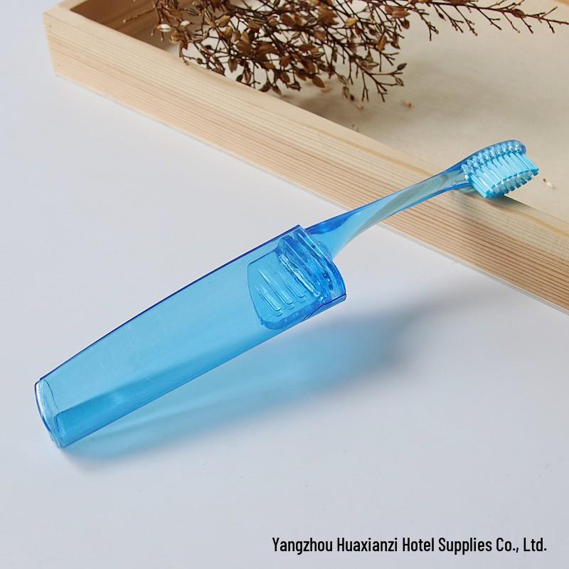 Compact Folding Travel Toothbrush Set with Soft Bristles - Colorful Family Pack for Hotel and Business Trips