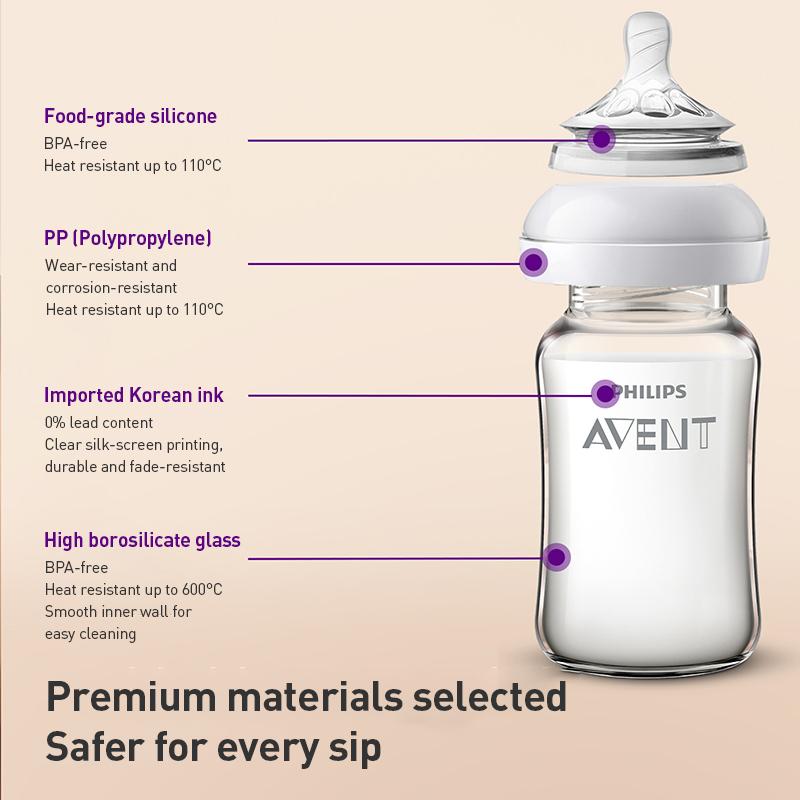 Philips Avent Newborn Feeding Gift Set Silicone rubber Baby bottle 125 ml 240ml 3-in-1 bottle brush