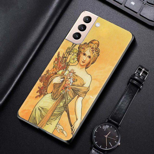 Etui na Samsung Galaxy S21 S20 S10 S9 S8 Plus Ultra 5g S10lite S10e S7edge S20 S21 Fe Etui Plakat Artystyczny Alphonse Mucha Slim