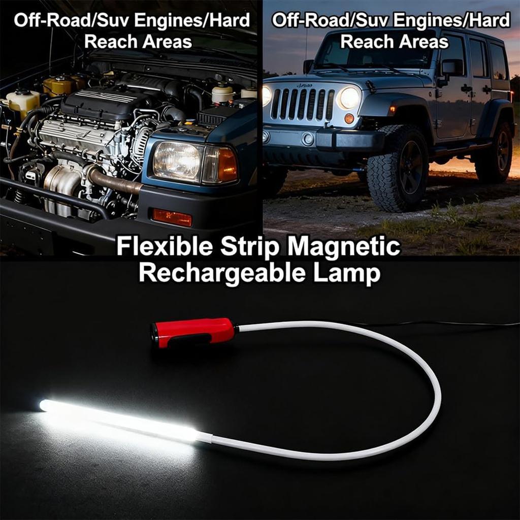 Flexible LED Flashlight Stick,Work Light With High- LED, 3 Brightness Modes, Rechargeable Flexible Light For Mechanics, Car Repairs