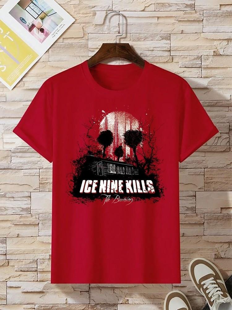 The Burning Ice Nine Kills Album Red Tee Shirt Cotton Chritsmas Unisex T-Shirt XL