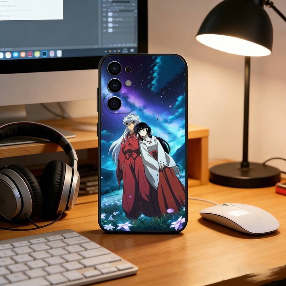 Anime L-Inuyasha Phone Case For Samsung S25,S24,S21,S22,S23,S30,Ultra,S20,Plus,Fe,Soft Silicone Black Cover