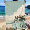 1pc Sdoo Beach Bus Print Microfiber Beach Towel - Soft Lightweight Quick-Dry for Swimming, Surfing, Yoga, Camping Bath Towel