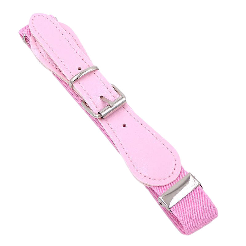 Girls Elastic Belt with Heart Shaped Metal Buckle Cute Stretch Waistband for Jeans & Dresses Adjustable Kids Waist Belt