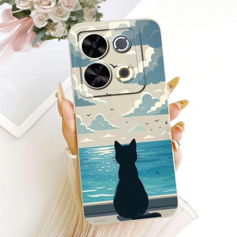 

For ITEL P65 Cute Cat Flower Cartoon Phone Case For Itel P671L ItelP65 Shockproof Soft Silicone Covers Bumpers Itel P65