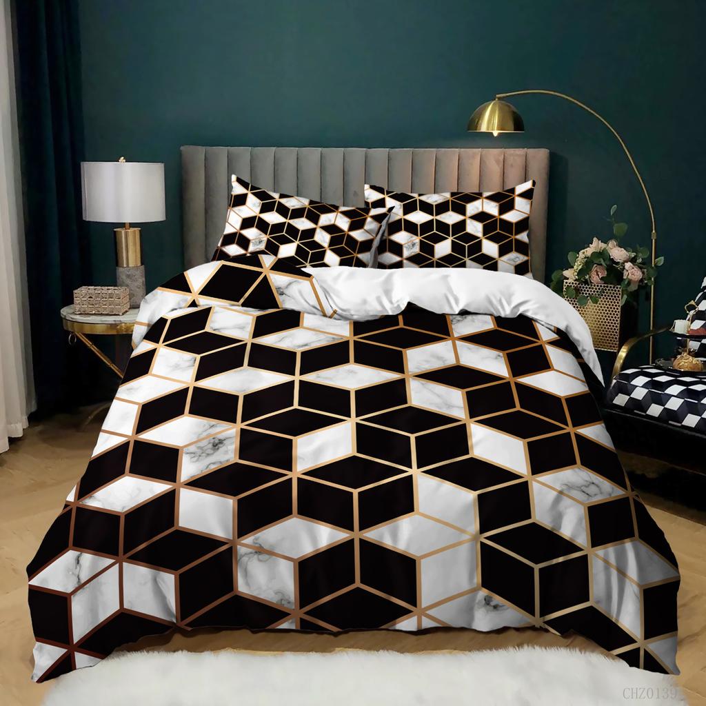 3D Ocean Waves Duvet Cover Set Queen/King for Boy Girl Teens Bedroom Hotel Microfiber Bedding Set Comforter Cover White To Blue