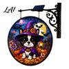 Waterproof Yard Sign Solar Halloween LED Hanging Light Outdoor Lighted Festive Path Lights Decor for Porch Garden Halloweens Party Wall Ornament