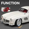 1:24 Mercedes-Benz 300SL Classic Car Alloy Car Model Sound and Light Pull Back Children's Toy Collectibles Birthday Gift