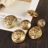 6pcs/lot Fashion Design Round Elephant Pattern Metal Buttons for Shirt Gold Decorative Buttons for Clothing Accessories DIY