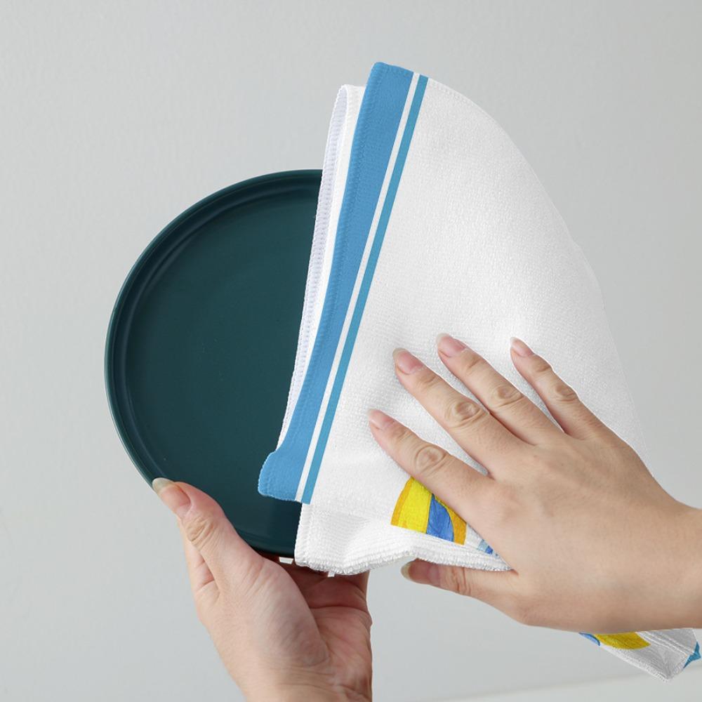 2pcs Washable Kitchen Hand Towel Water Absorbent Dishwashing Cloth Tea Towel  Baking