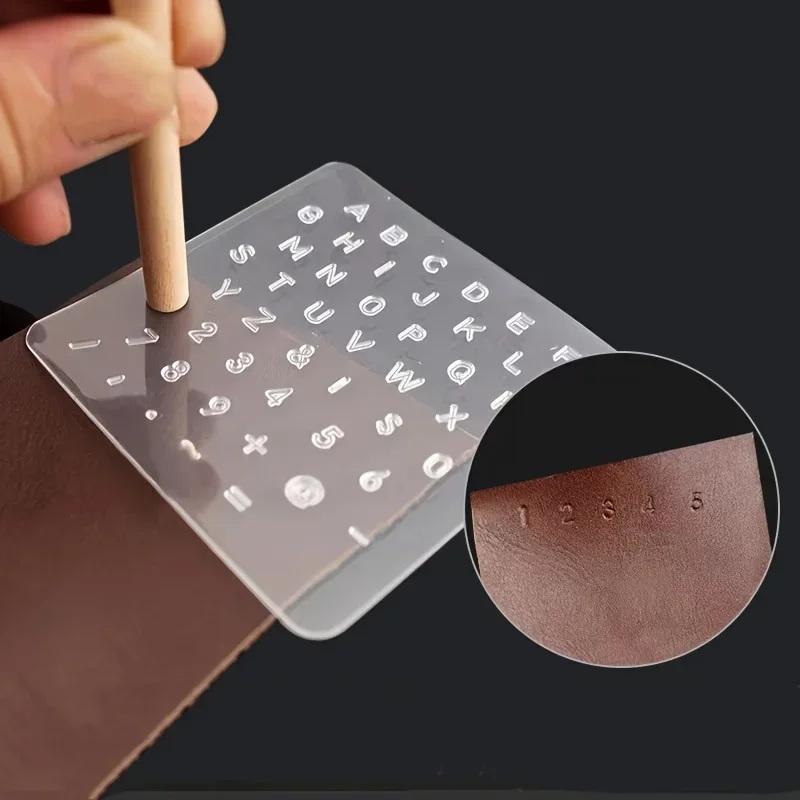 1Set Leather Printing Stamping Tool, Leather Lettering Punch Translucent Leather Goods Printing Tool Movable Type Copper Mold