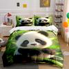 Cute Panda with Bamboo Illustration Bedding Set (1 duvet cover, 2 pillowcases, duvet not included) sofas