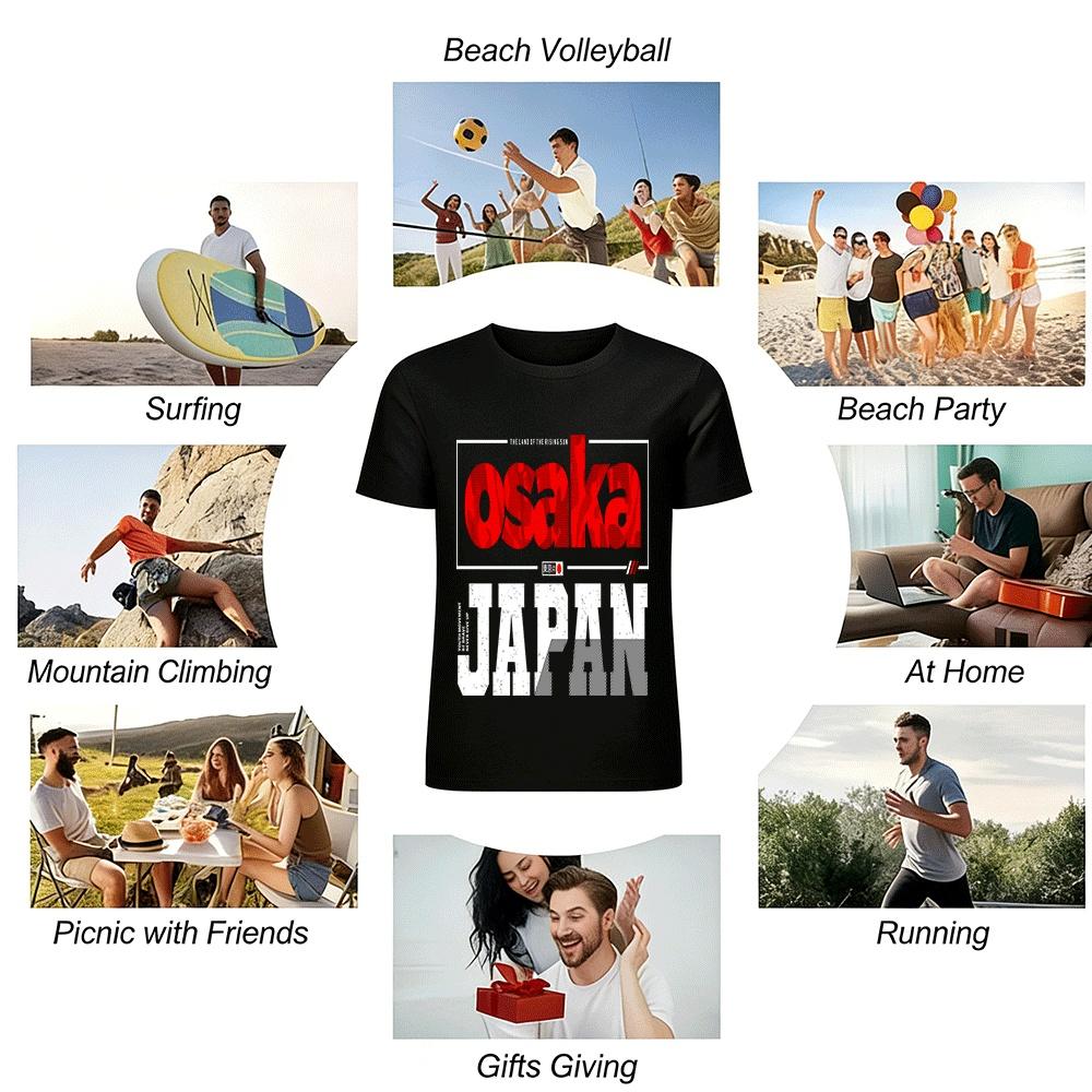 Osaka Japan City Themed Graphic Casual Tee For Men Women Pure cotton T-shirt