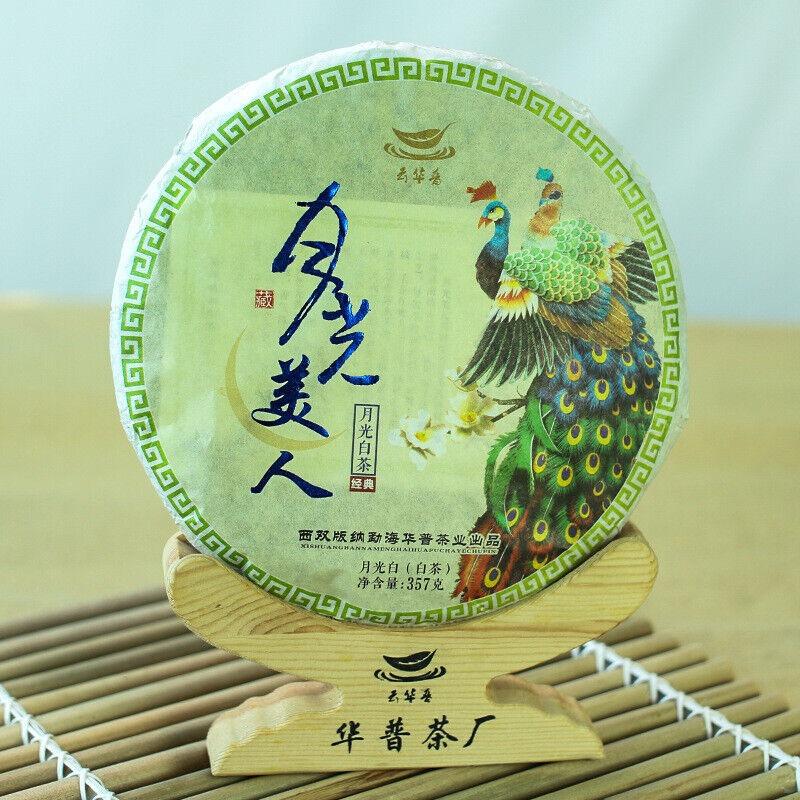 Pastel de té Pu'er de Yunnan de 357 g Té Pu'er 16 años Té blanco Moonlight Beauty