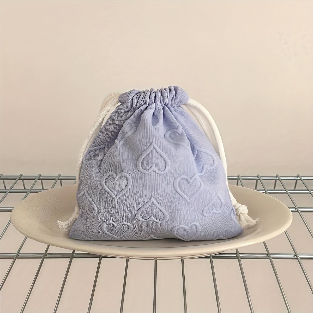 

1pc Cute Heart Print Drawstring Storage Bag - Portable Travel Organizer for Chargers, Earphones,and Data Cables,Cute Storage Bag