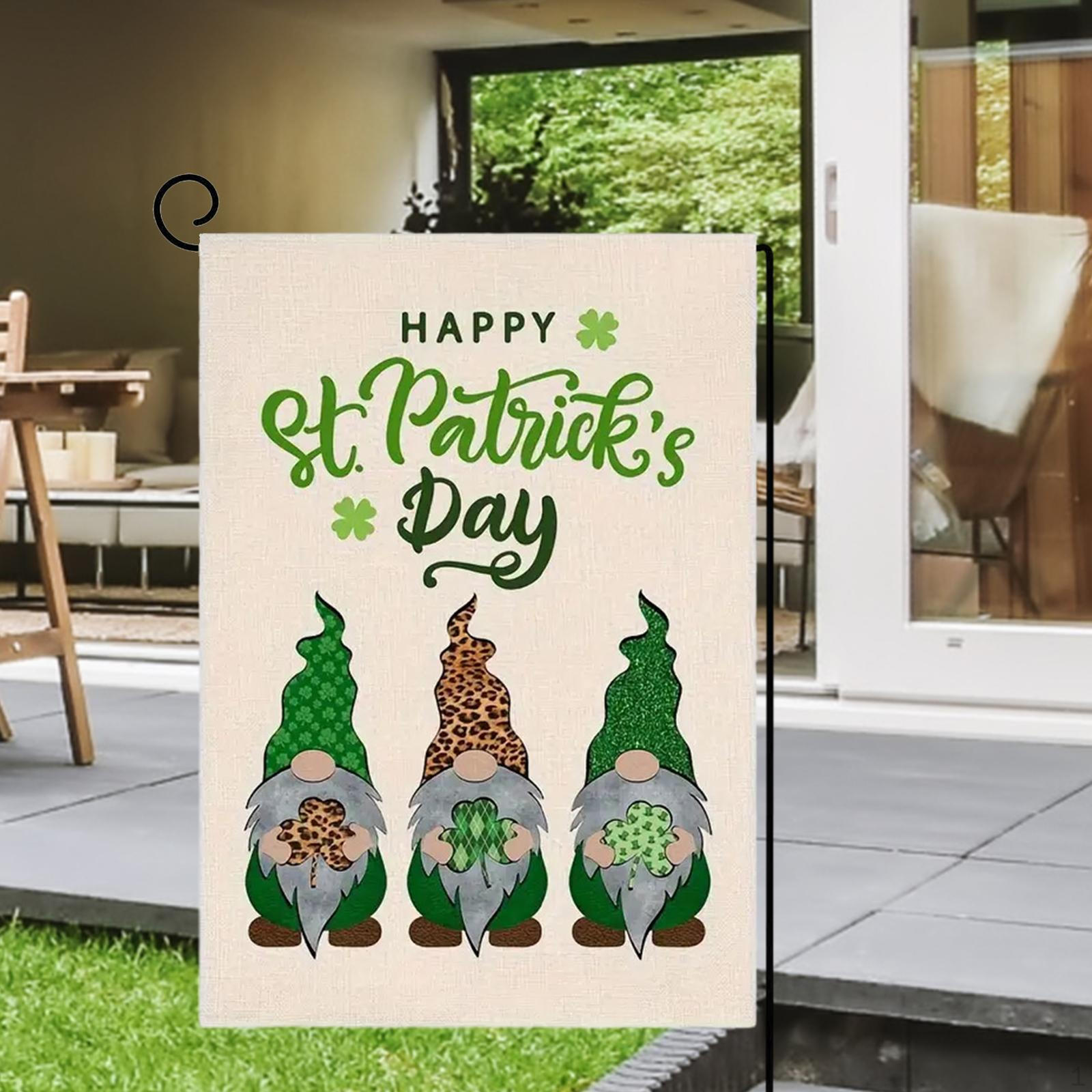 

День Святого Патрика Садовий прапор Святкові прапори Двосторонні знаки для двору День святого Валентина Style C