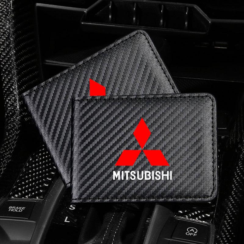 Car Driver License Holder Card Bag Folder Wallet for Mitsubishi Pajero Sport Eclipse Cross L200 Colt Delica Ralliart Triton Car