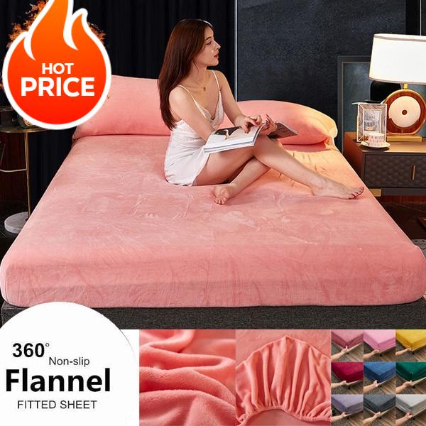 Zima pluszowa kryształowa aksamitna prześcieradło ochraniacz na materac pokrywa zagęścić ciepłe miękkie podwójne prześcieradła elastyczne król królowa nakładka na materac bez poszewki na poduszkę