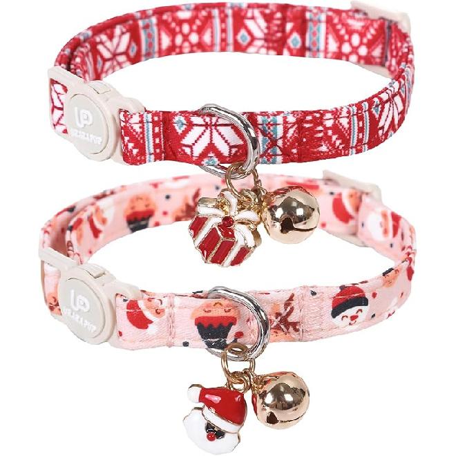 Cat Collar-2Pack Autumn Orange Plaid Kitten Collars-Halloween Plaid Breakaway Kitty Collars-Cute Kitty Pendants,Yellow Orange Grid Cat Collar with CP&RedSnow