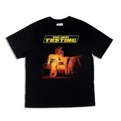 Hip Hop Tshirt Singer Asap Rocky Rap TNG Theme Printed Pure Cotton  Men and Women