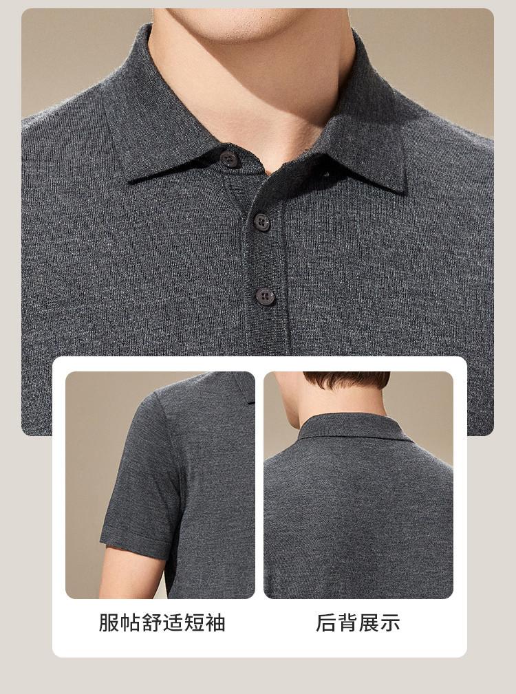 High End Luxury Spun 100% Cashmere Early Autumn Cashmere Polo Shirt Men's Short-sleeved T-shirt