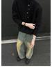 Men's Korean Style High Neck Sweater with Irregular Button Design – Trendy Oversized Knitwear