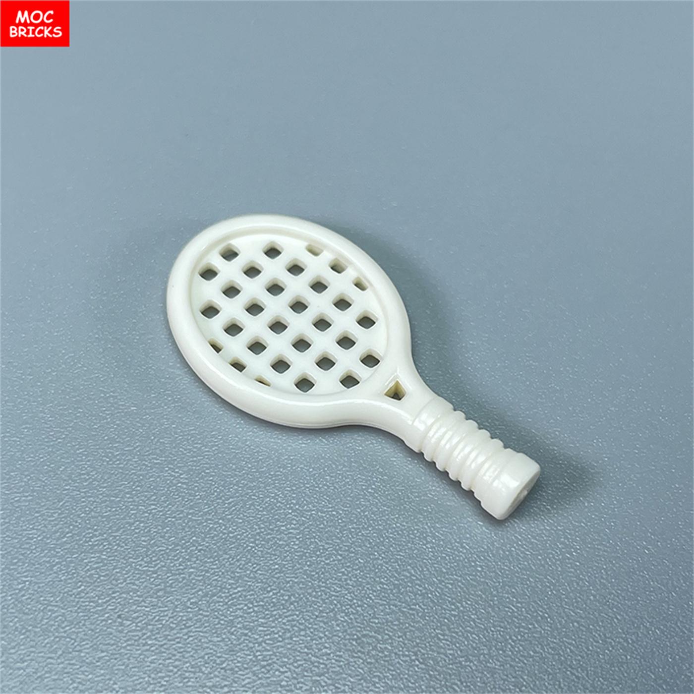 Professional Fishing Unisex Kids 10Pcs/Lot Moc Bricks Sports Utensil Tennis Racket 93216 4Cm Figure Badminton Building Blocks Assembled Toys Children Xmas Gifts