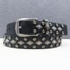 Belt Western Rivet Belt Genuine Leather Diamond Accessories Gothic Heavy Industry American Belt
