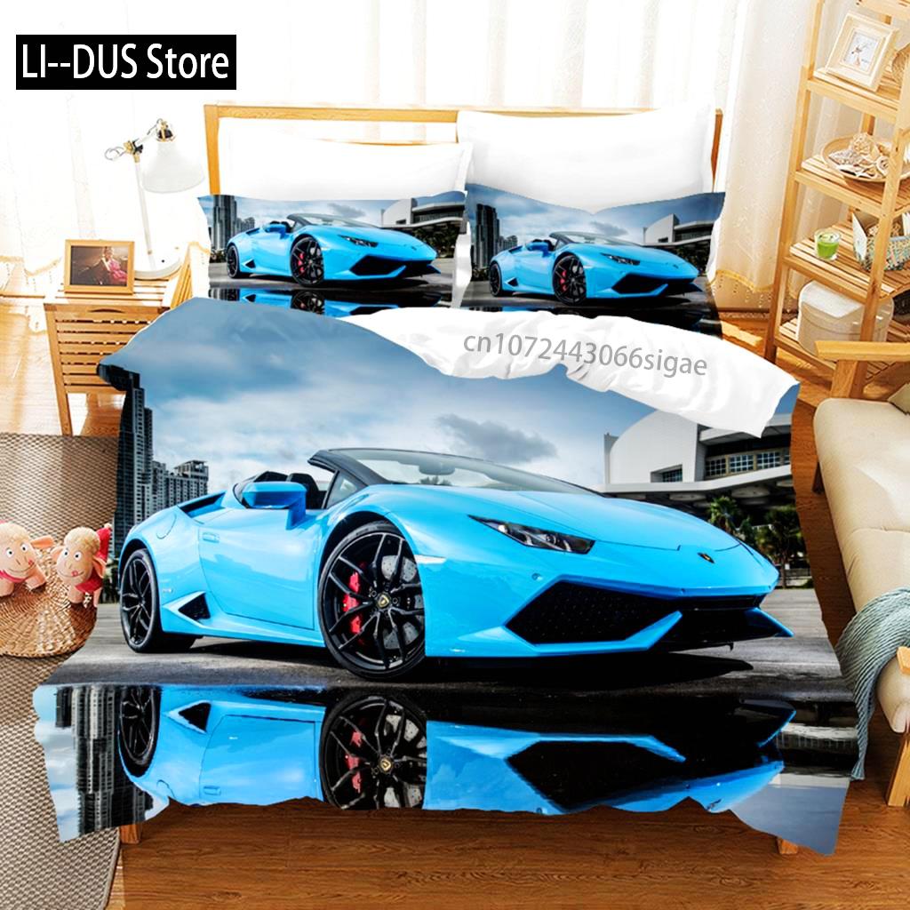 Sports Car Duvet Cover Race Car Cool Car Bedding Sets Polyester For Teens Kids Boys Cool Bedroom Decoration Modern Design Theme