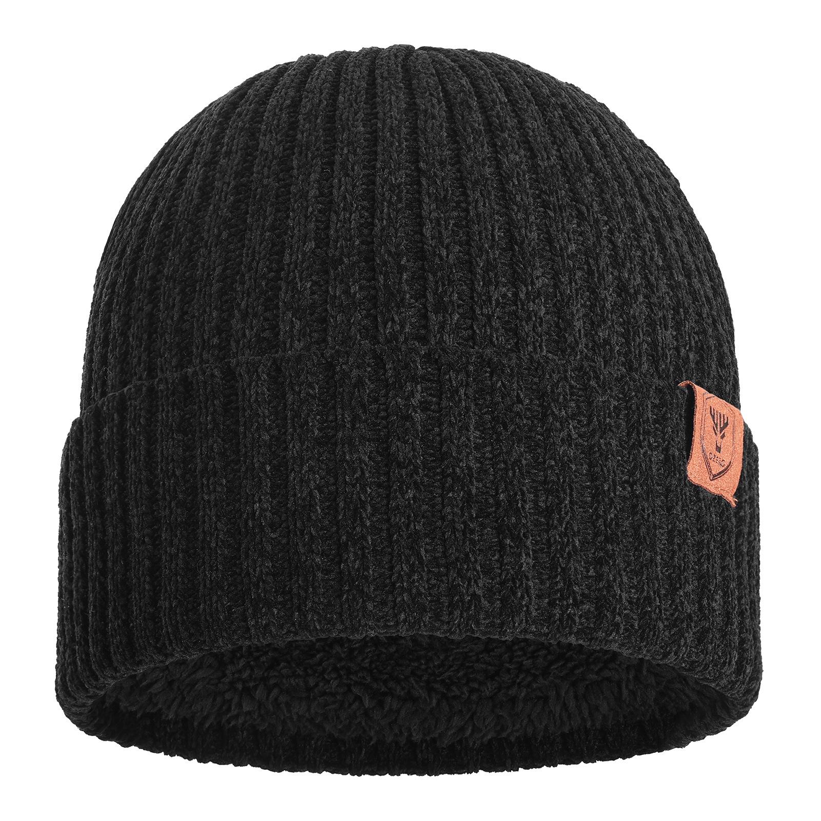 

Вязаная шапка мужская и женская для улицы, для велоспорта, для лыж, ветрозащитная шерстяная шапка, европейский и американский стиль, осень и зима, теплая шапка с плюшевой подкладкой average size