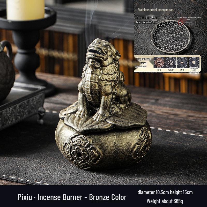 Zen Pagoda Ceramic Incense Burner - Aromatherapy Ornament for Office or Home, Black Pottery Holder for Sandalwood Incense.