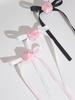 Lystrfac Rose Blume Schleife Haarspange für Frauen Mädchen Hinterkopf Haarspangen Damen Mode Haaraccessoires