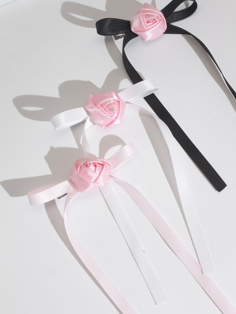 Lystrfac Rose Blume Schleife Haarspange für Frauen Mädchen Hinterkopf Haarspangen Damen Mode Haaraccessoires