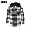 Hooded Flannel Shirt Jackets for Men Long Sleeve Loose Fit Button Down Work Shirts Outwear Men's Casual Plaid Heavyweight Hoodies Shirt With Pockets