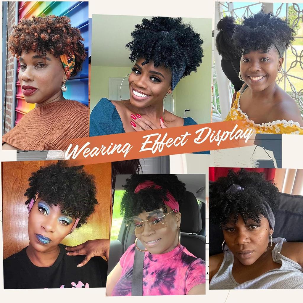 Foreign Trade Explosions African Small Curly Hair Bangs Adjustable Medium Integrated Headband Wig High-Temperature Silk