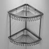 Solid Copper Bathroom Corner Shelf Triangle Storage Basket Single Double Layer Wall Mounted Organizer Shower Toilet