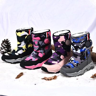 Zimní dětská nadměrná velikost Lehký suchý zip s plyšovou izolací Outdoor High Top Bavlněné boty Sněhule Sportovní boty