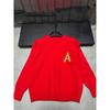 AM2025 Fall/Winter Color Block Heart Knit Pullover - Round Neck, Long Sleeve, Loose Fit Casual Top