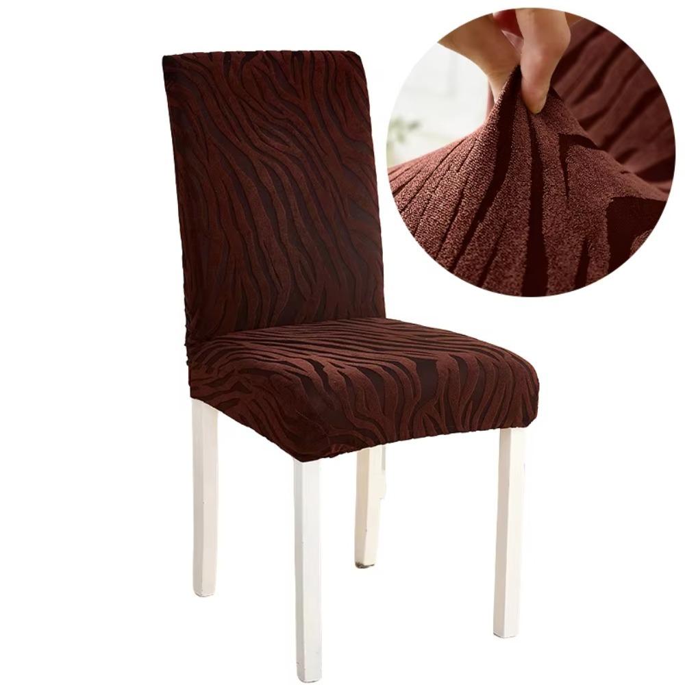 

Thickened Wave Jacquard Chair Covers Washable Removable Dining Chair Covers Elastic Solid Color Furniture Protectors Kitchen кавовий