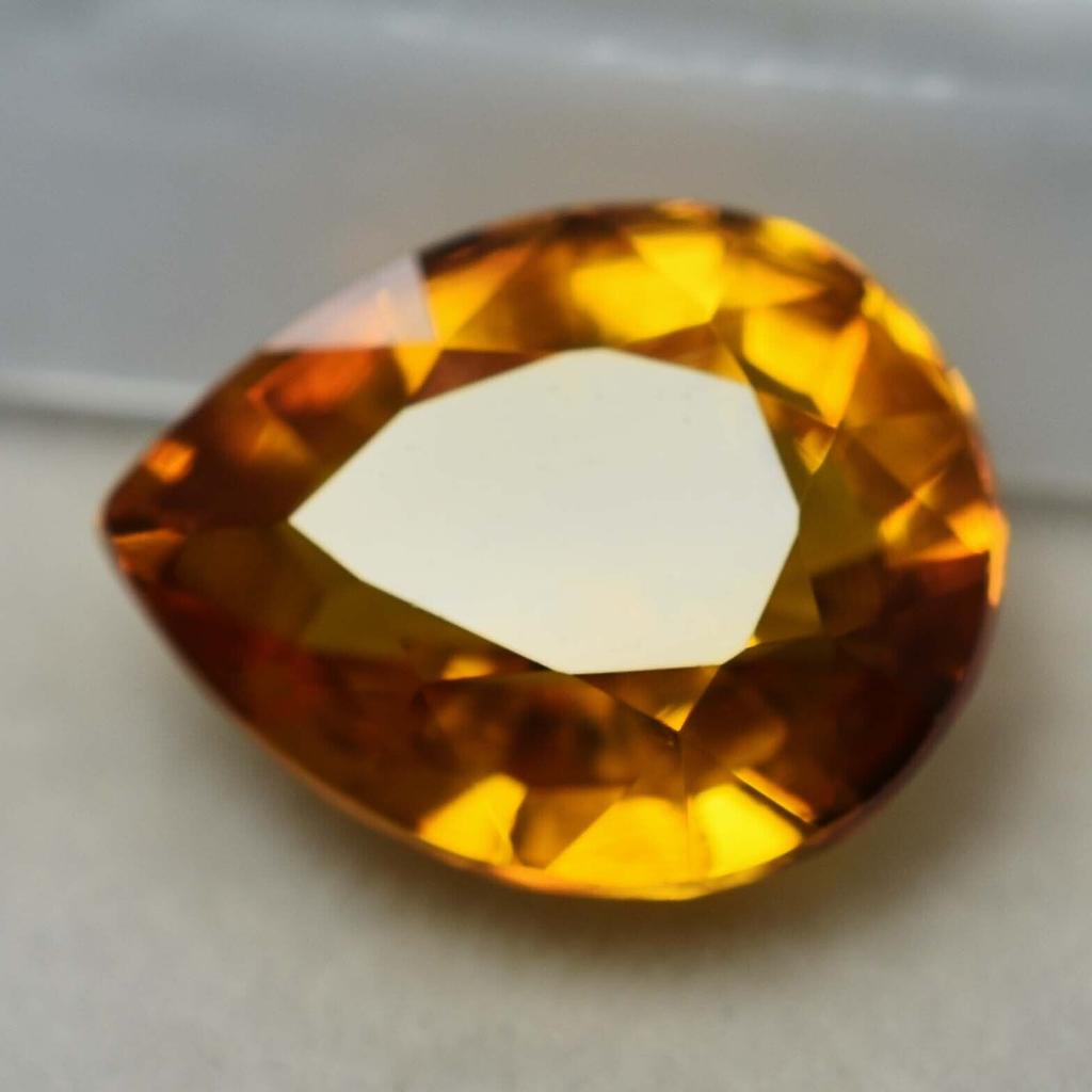 NATURAL Ceylon Sapphire 9.50 Ct Yellow Pear Shape CERTIFIED Loose Gemstone Y-147365696